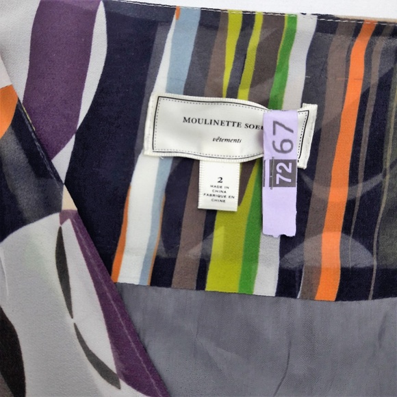 Anthro Moulinette Soeurs Midi Dress Surplice Ruched Waist Lined 2 - Picture 4 of 8